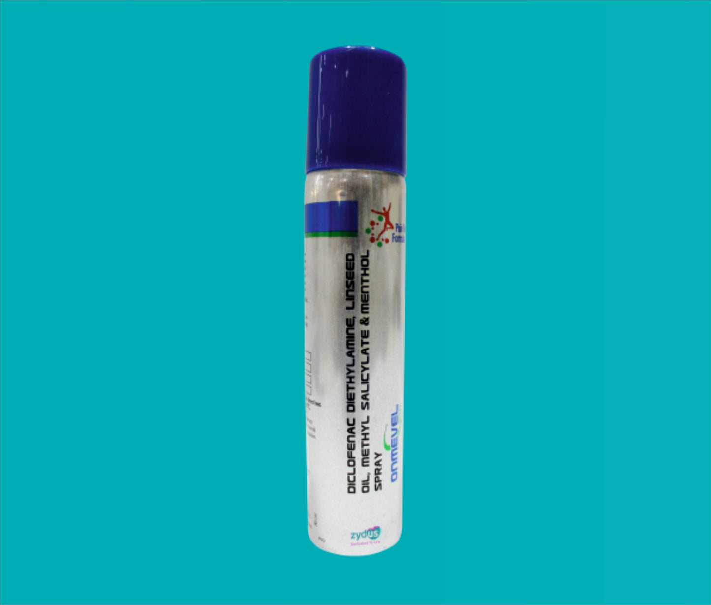 Onmevel Spray  (60 GM) Diclofenac 1% + Menthol 5% + Methyl Salicylate 10% + Linseed Oil 3% by Zydus