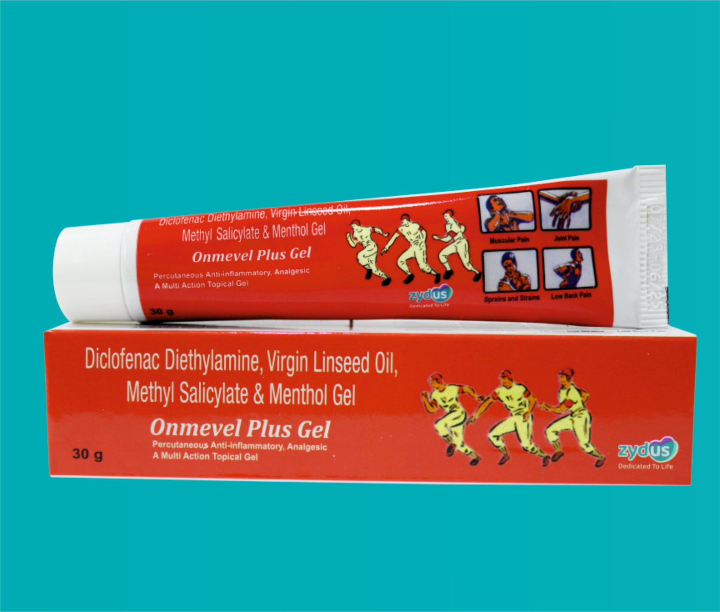 Onmevel Plus  Gel  (30 gm) Diclofenac 1% + Linseed Oil 3% + Methyl Salicylate 10% + Menthol 0.5% by Zydus