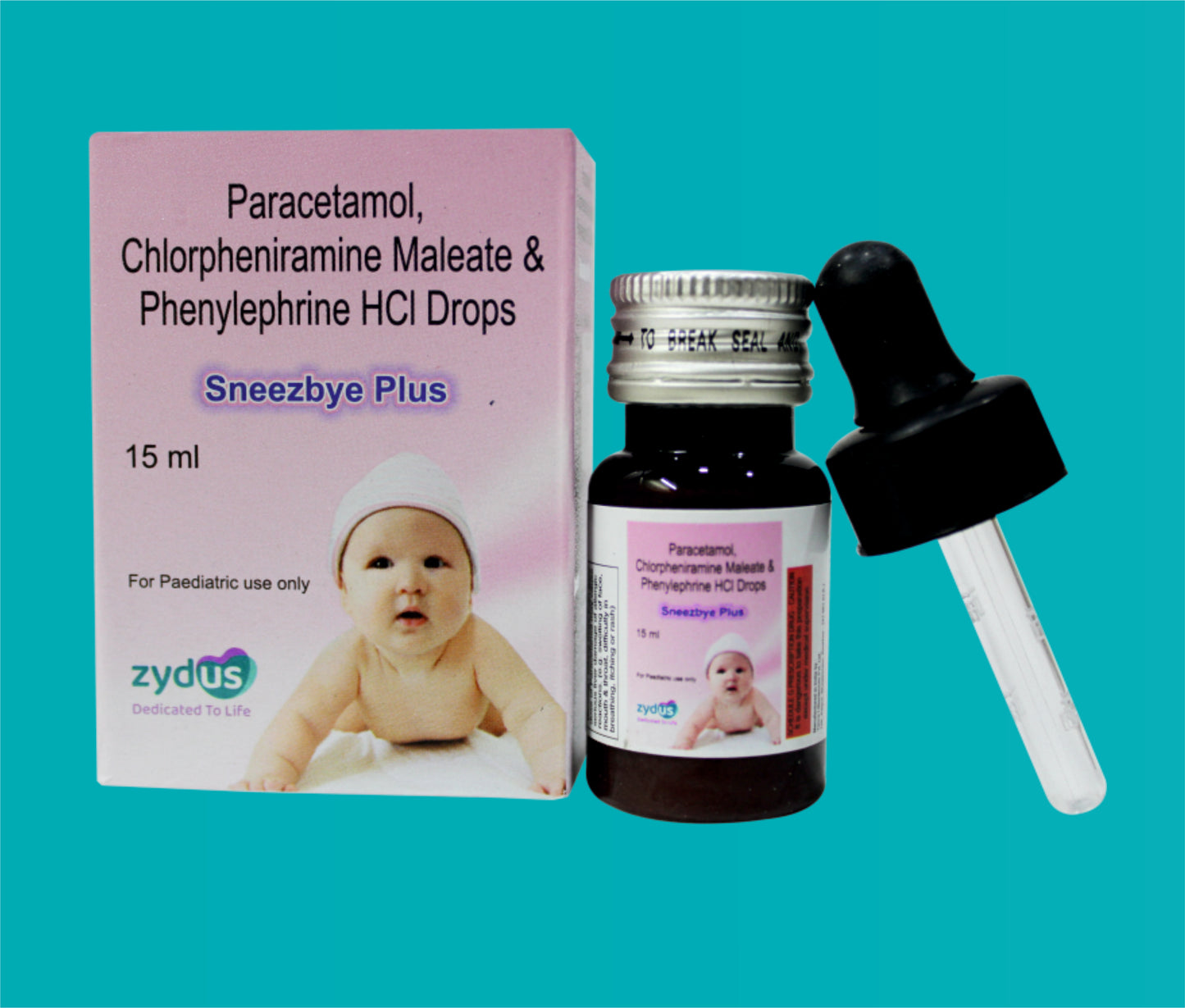 Sneezbye Plus Drop  (15 ml. ) Paracetamol 125 mg + Phenylephrine 2.5 mg + Chlorpheniramine 1 mg by Zydus