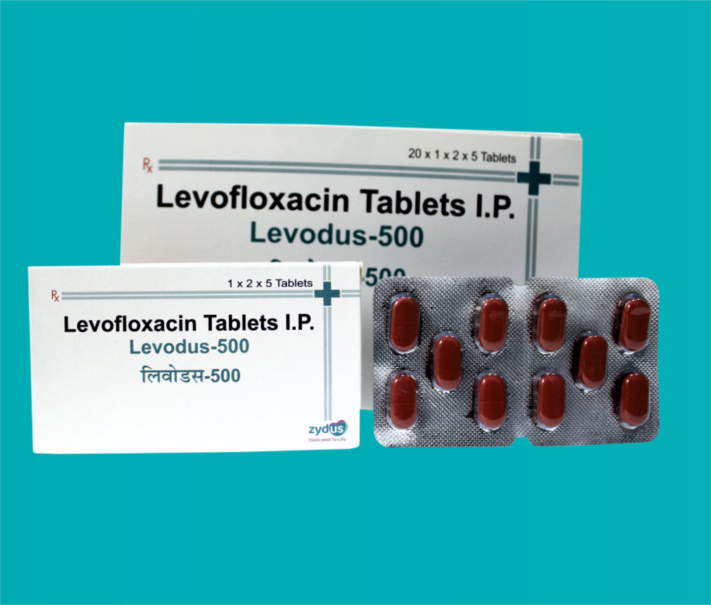 Levodus 500 Tab (2 x 20 x 5) Levofloxacin 500 mg by Zydus