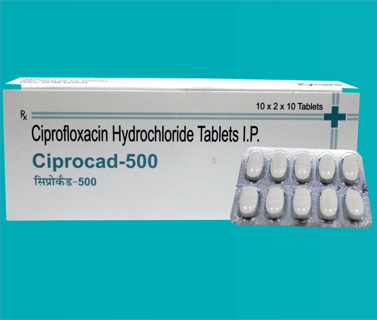 Ciprocad 500 Tablet 20x10 Siprofloksasin 500 Mg, Zydus