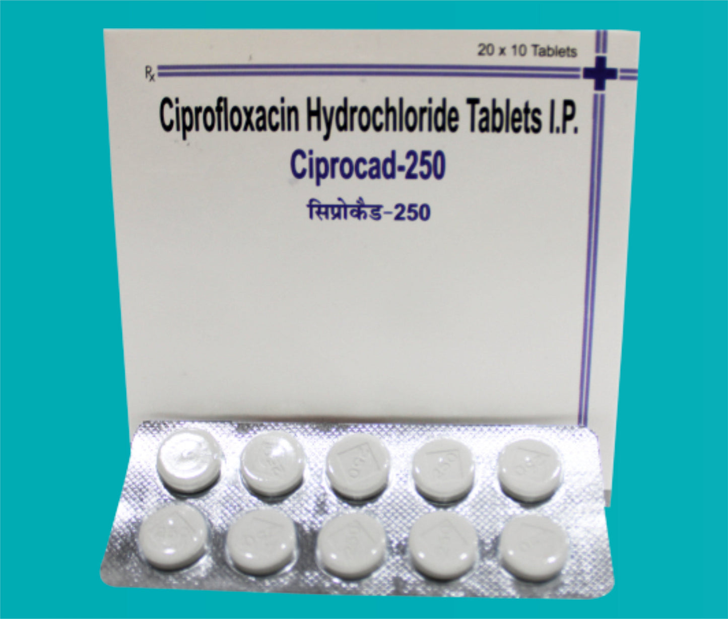 CIPROCAD - 250MG TAB 20X10 20x10 Siprofloksasin 250 Mg by zydus