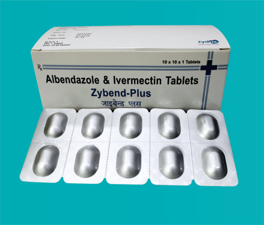 Zybend Plus Tabs  10x10x1 Albendazole 400 Mg + Ivermectin 6 Mg by zydus