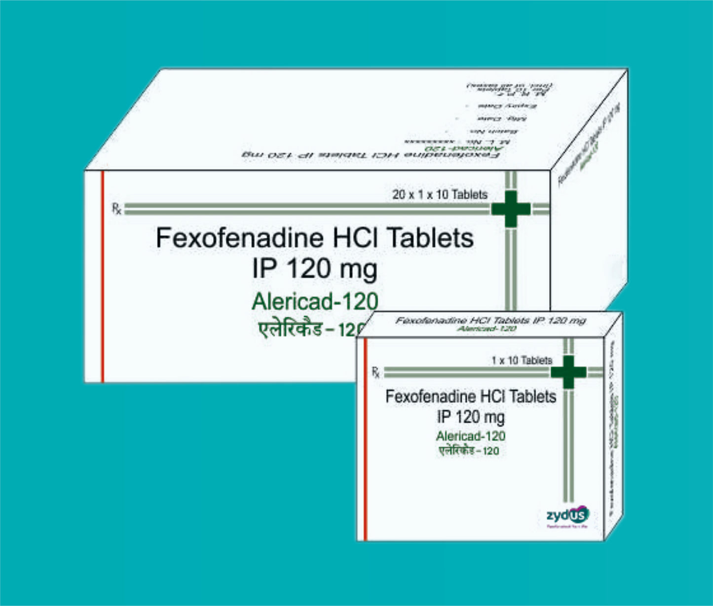 Alericad -120 Tabs
(Blister Pack)  (20 x 1 x 10's ) Fexofenadine 120 mg by Zydus