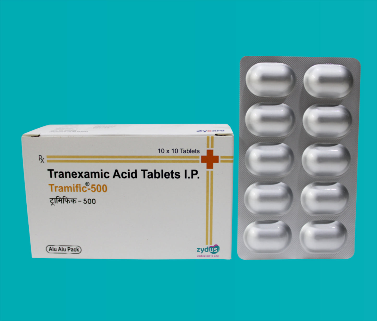 Tramific 500 mg tabs. (Alu-Alu Pack) (10 x 10 ) Tranexamic Acid 500 mg by Zydus