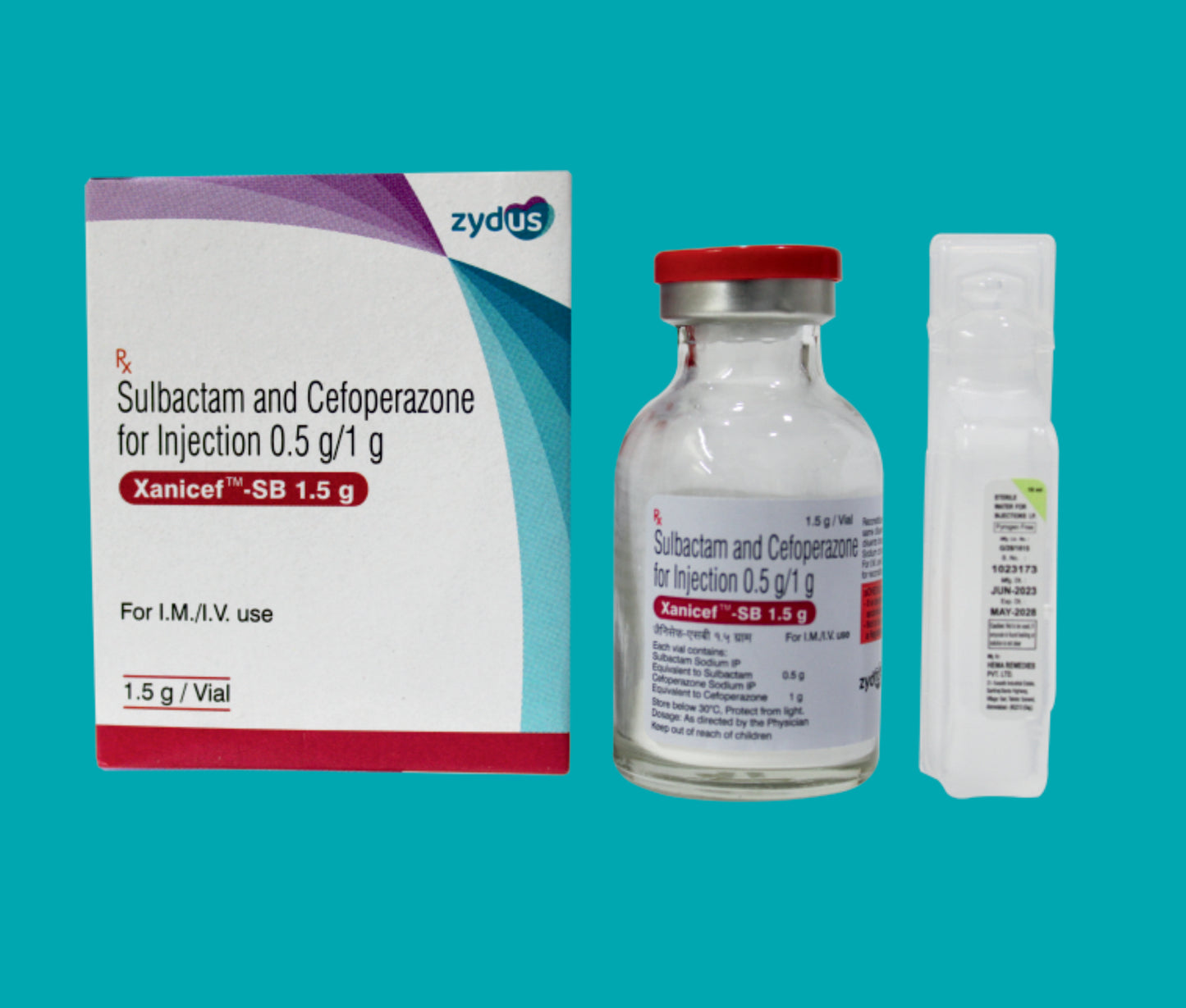 Xanicef-SB 1.5 gm Injection (1X1 VIAL) Cefoperazone 1000 mg + Sulbactam 500 mg by Zydus