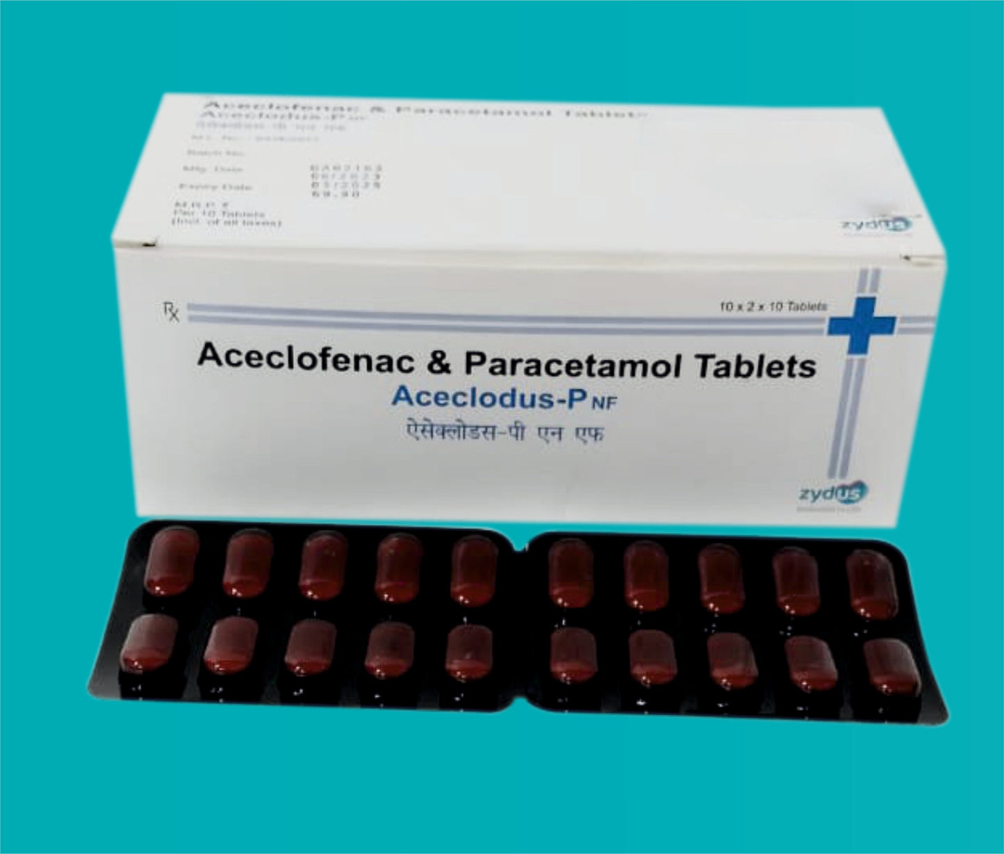 Aceclodus P NF Tablet 20x10 Aseklofenak 100 Mg + Parasetamol 325 Mg Zydus