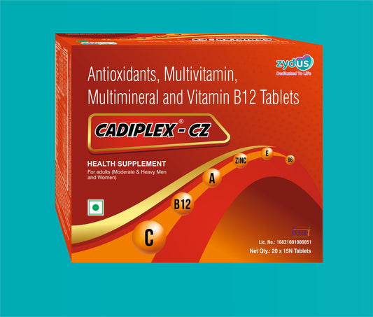 CADIPLEX CZ TAB. 20x15 Antioxidants, Multi Vitamins & Multiminerals & Vitamin B12 Tab by zydus