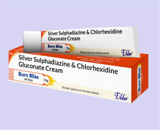 BURN BLISS OINT 15GM ( Silver Sulfadiazine 1%, Chlorhexidine Gluconate Sol 0.6% ) by Elder