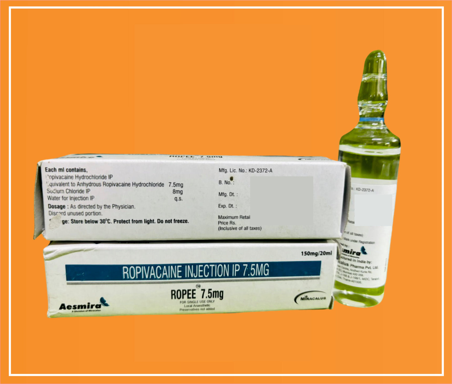 Ropee 7.5Mg  ( Ropivacaine (7.5Mg/Ml) ) by Naprod